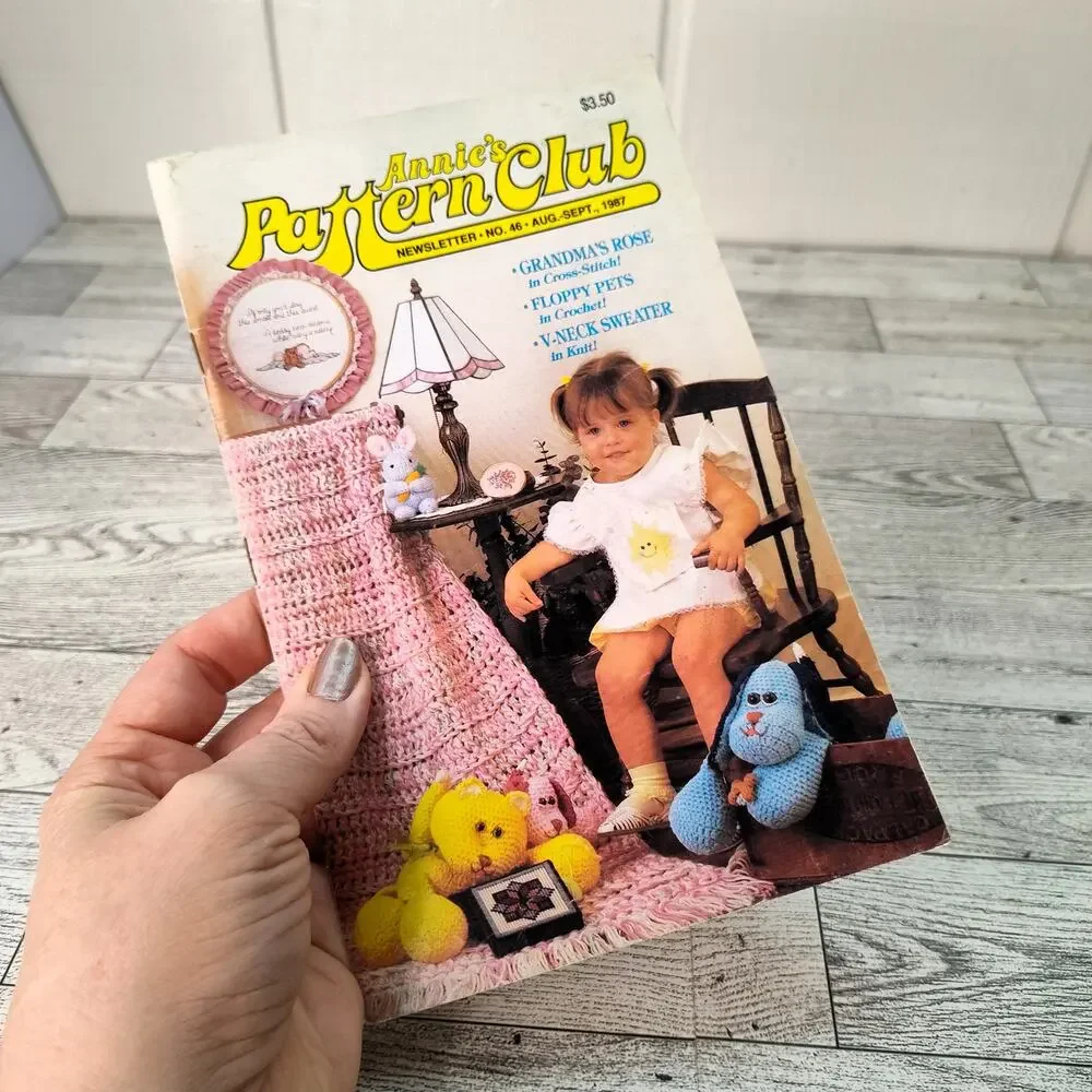 Annies Pattern Club 1987 Vintage Crochet Craft Booklet Floppy Pets Afghan Doily